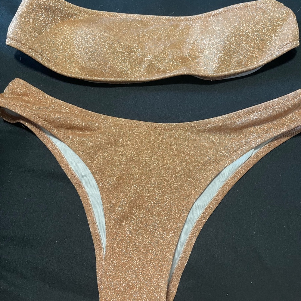 Shimmering Gold Bikini Set